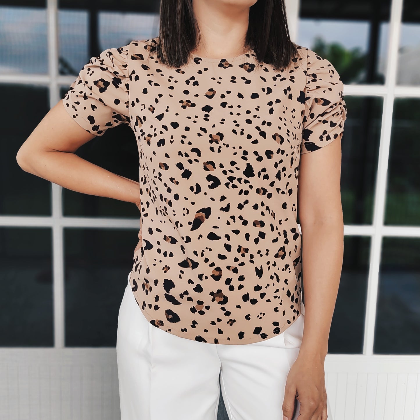 Blusa manga bombache animal print