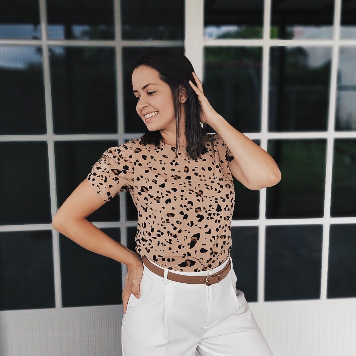 Blusa manga bombache animal print