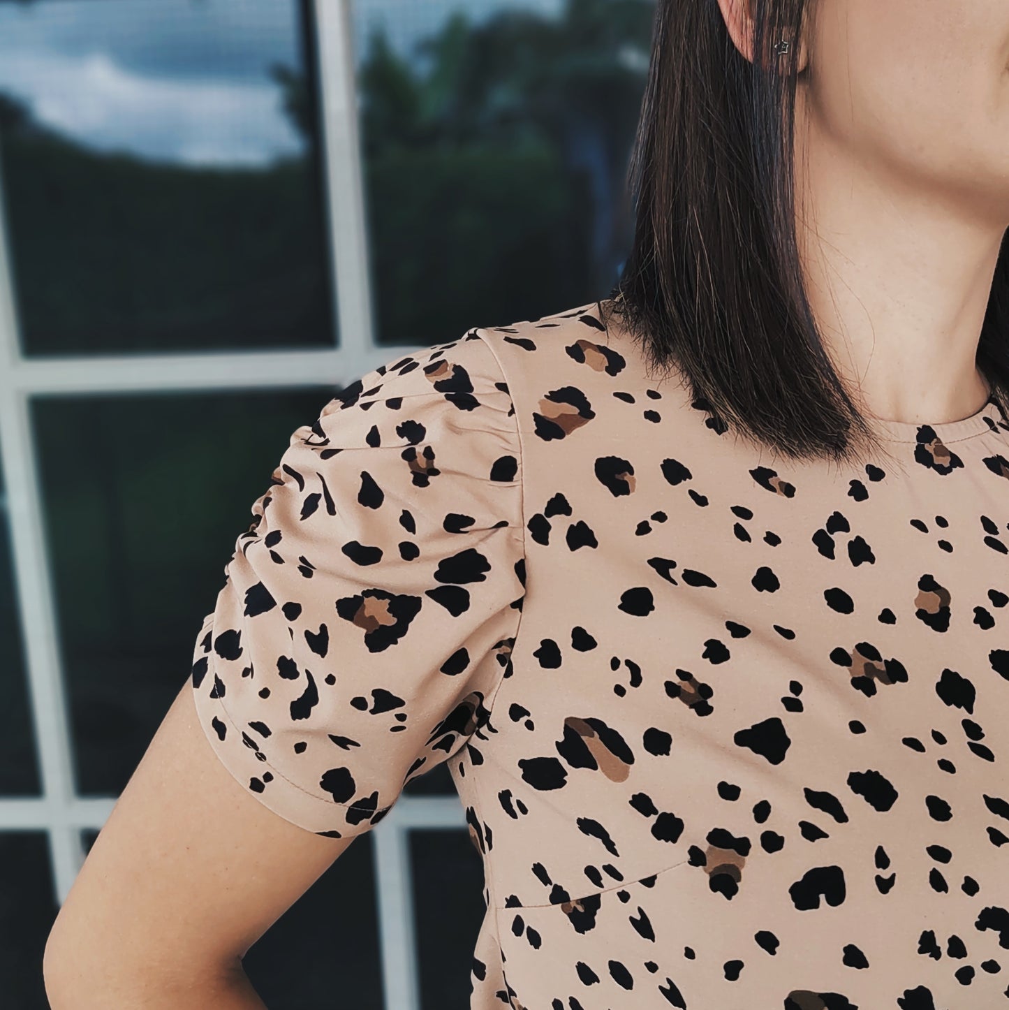 Blusa manga bombache animal print