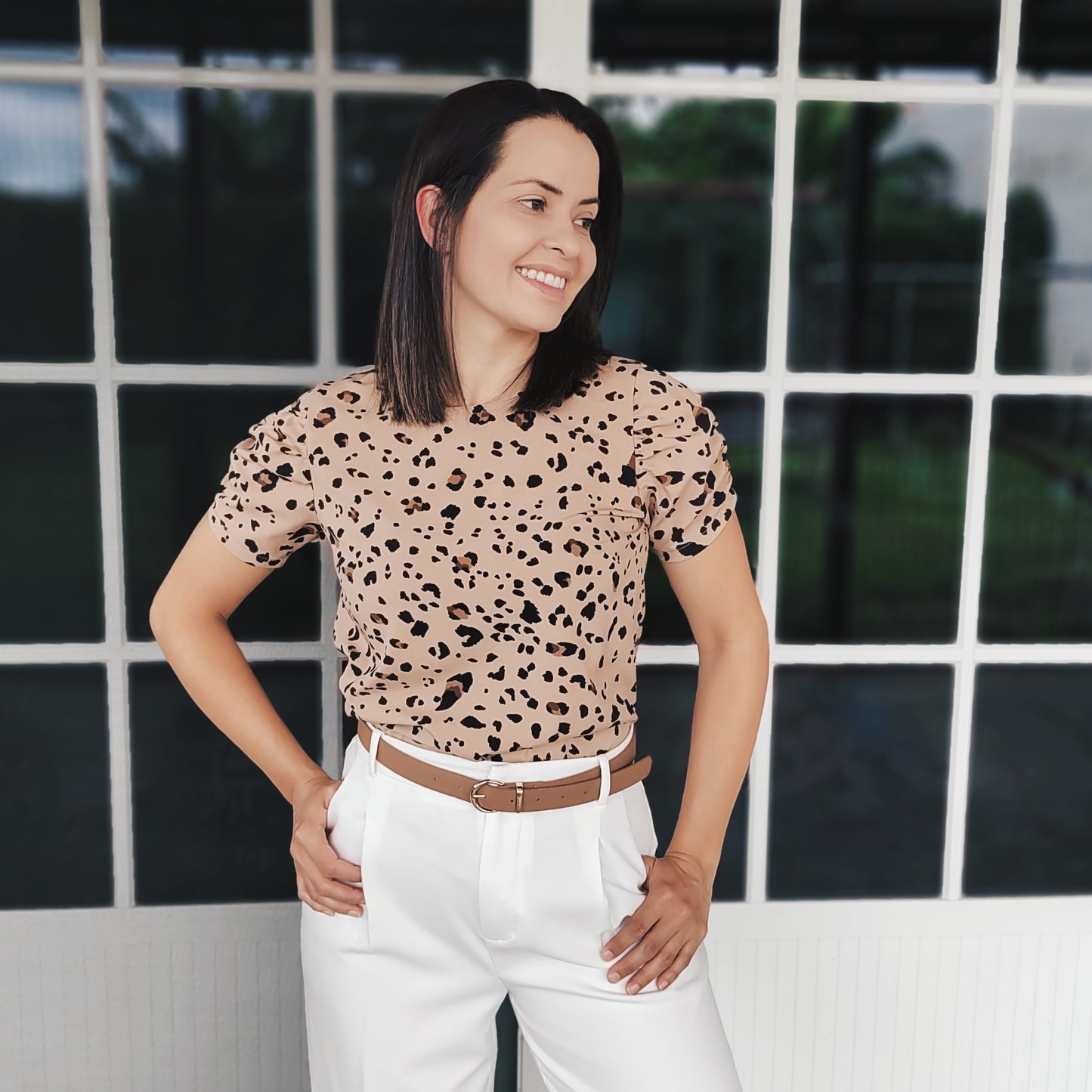 Blusa manga bombache animal print