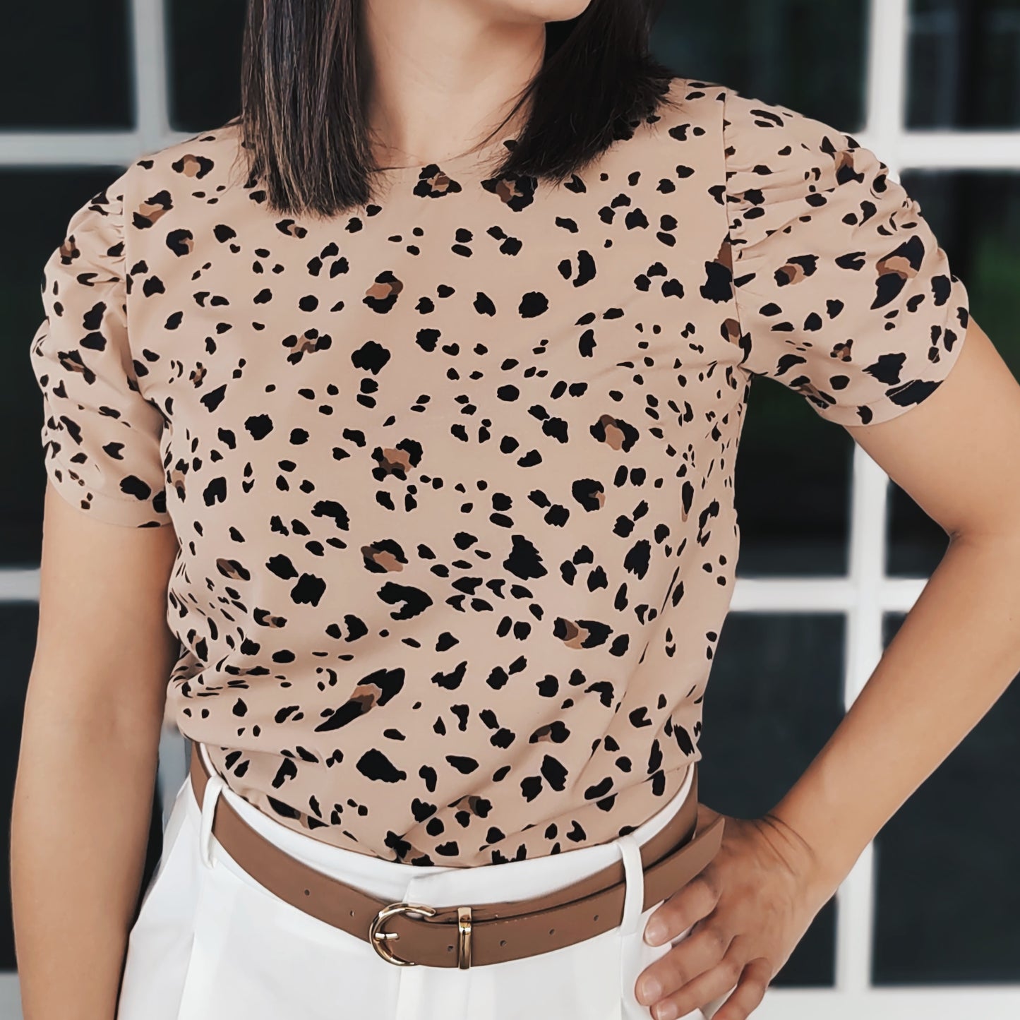 Blusa manga bombache animal print