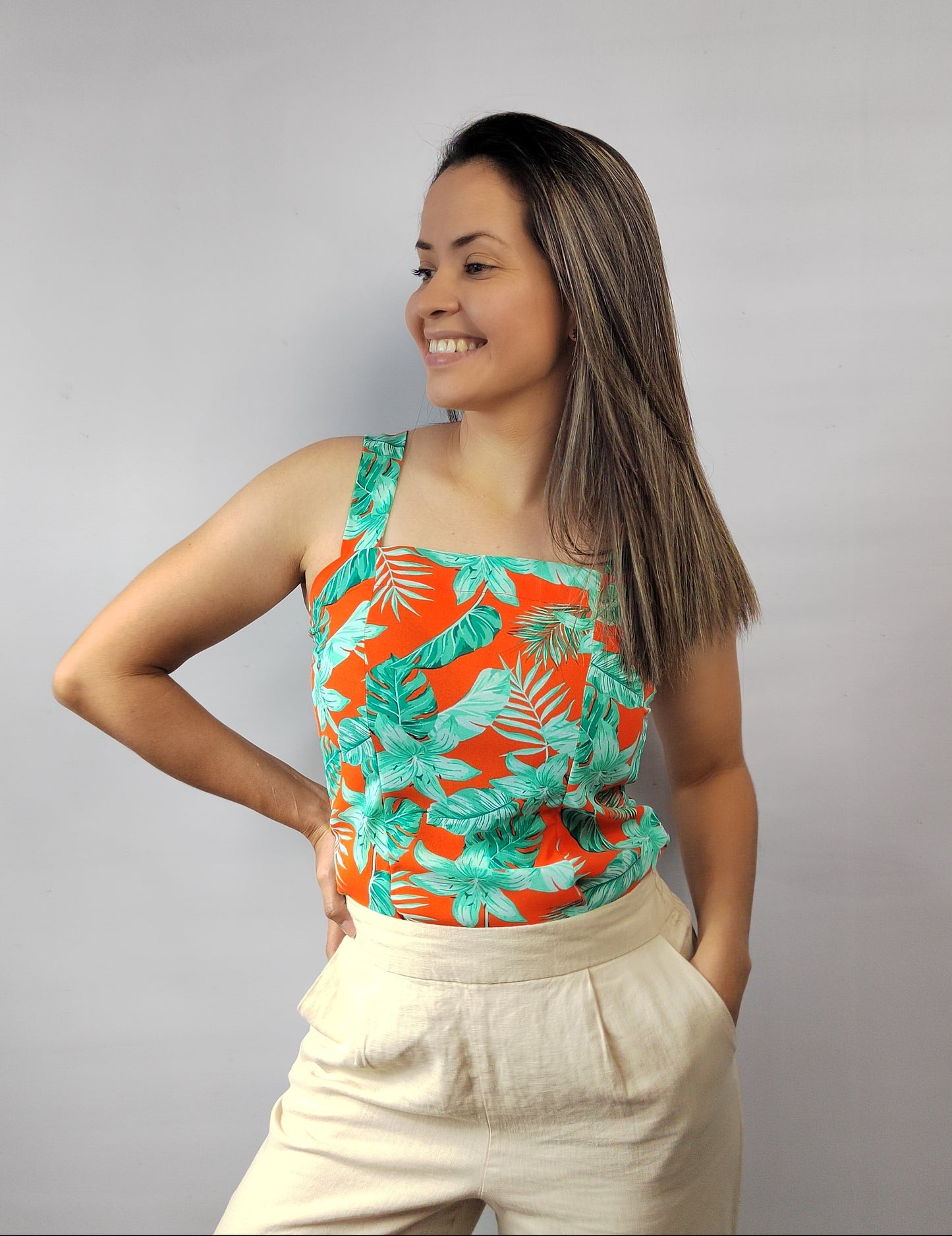 Blusa Tirante Floral