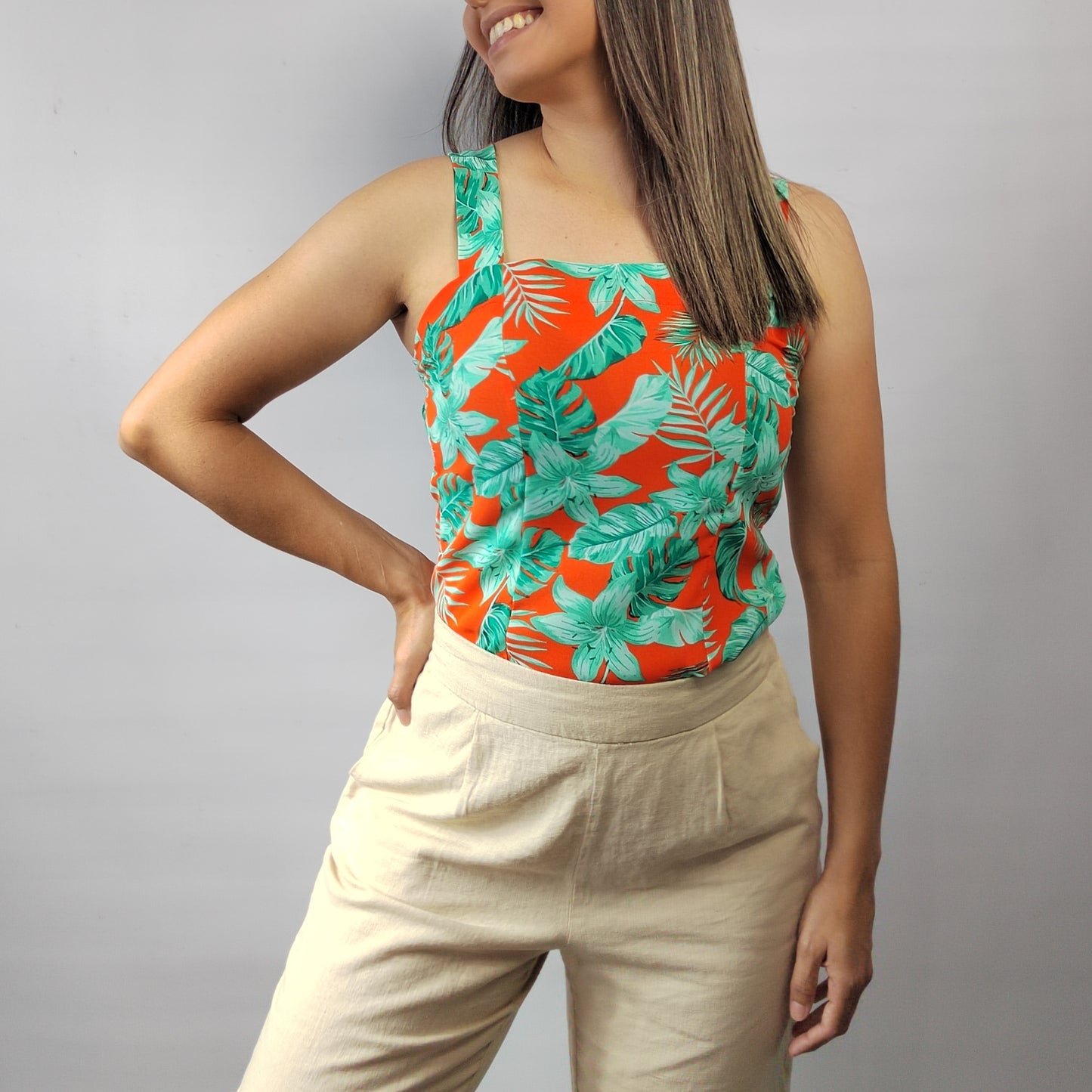 Blusa Tirante Floral