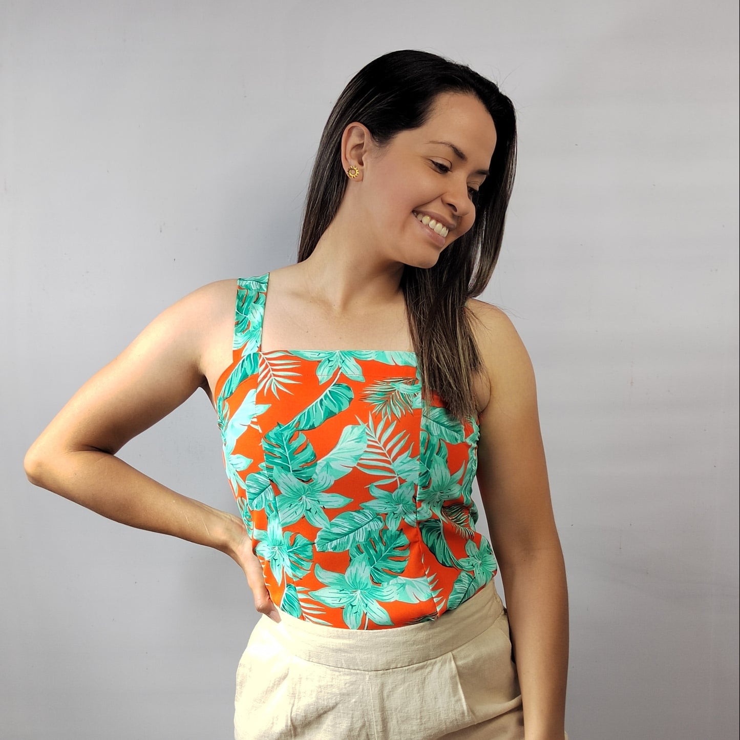 Blusa Tirante Floral