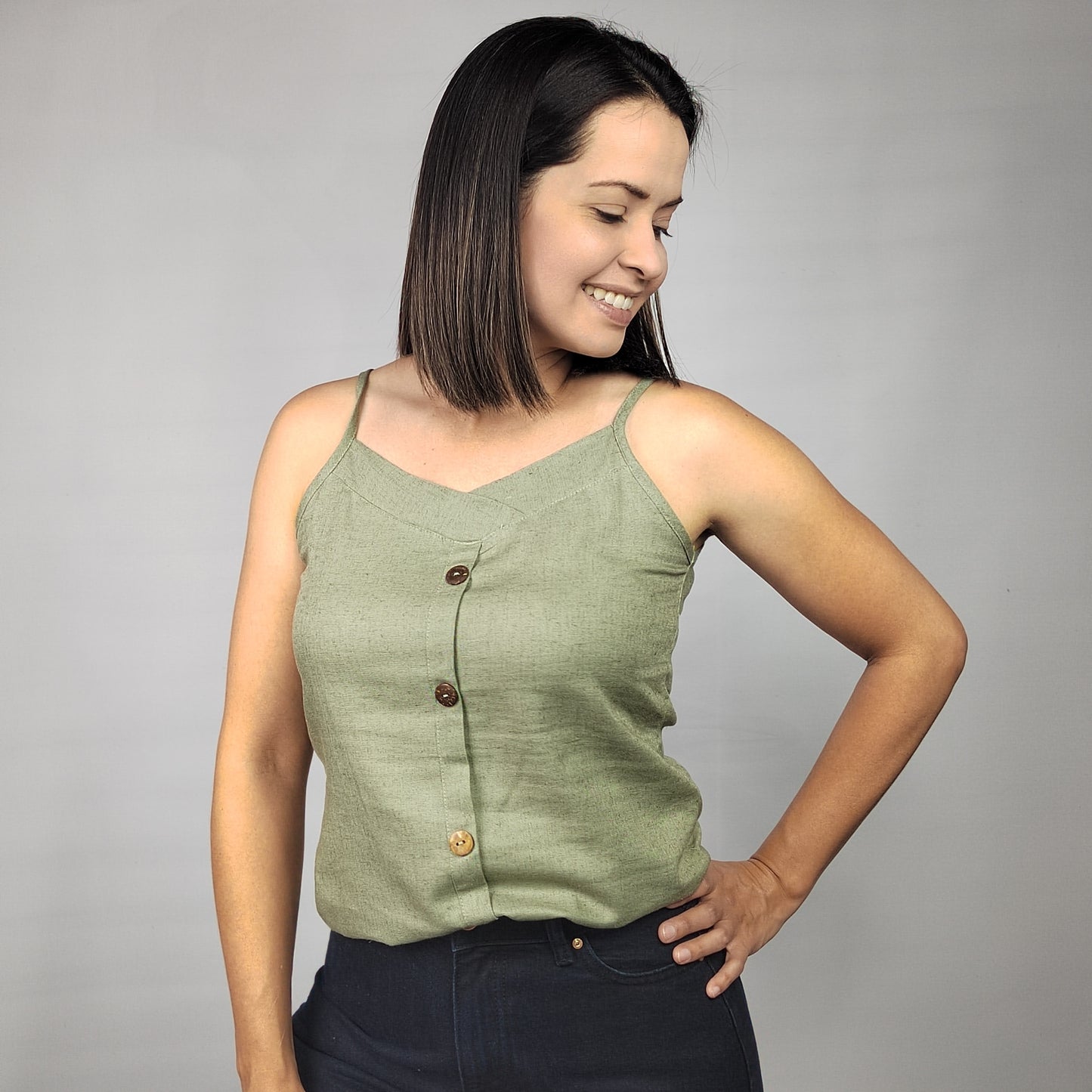 Blusa tirante con botones