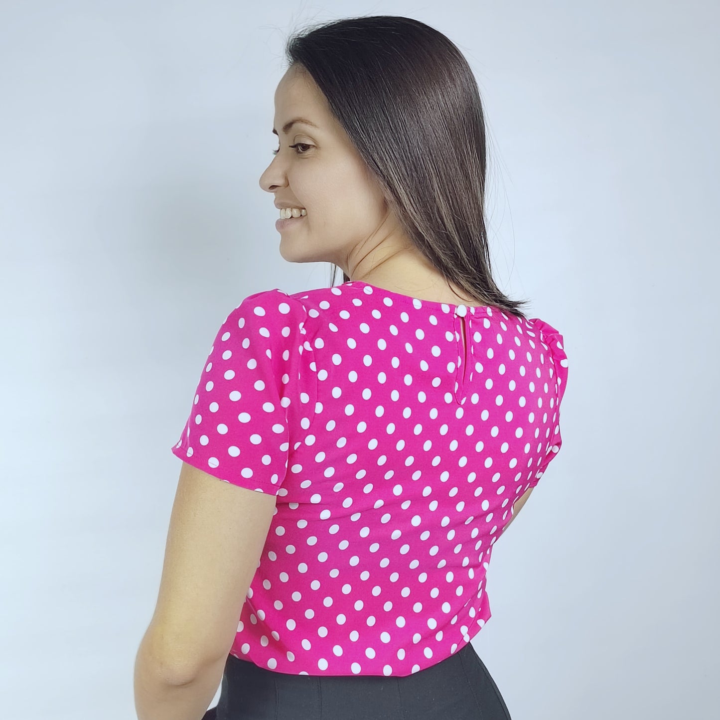 Blusa Lunares Fucsia