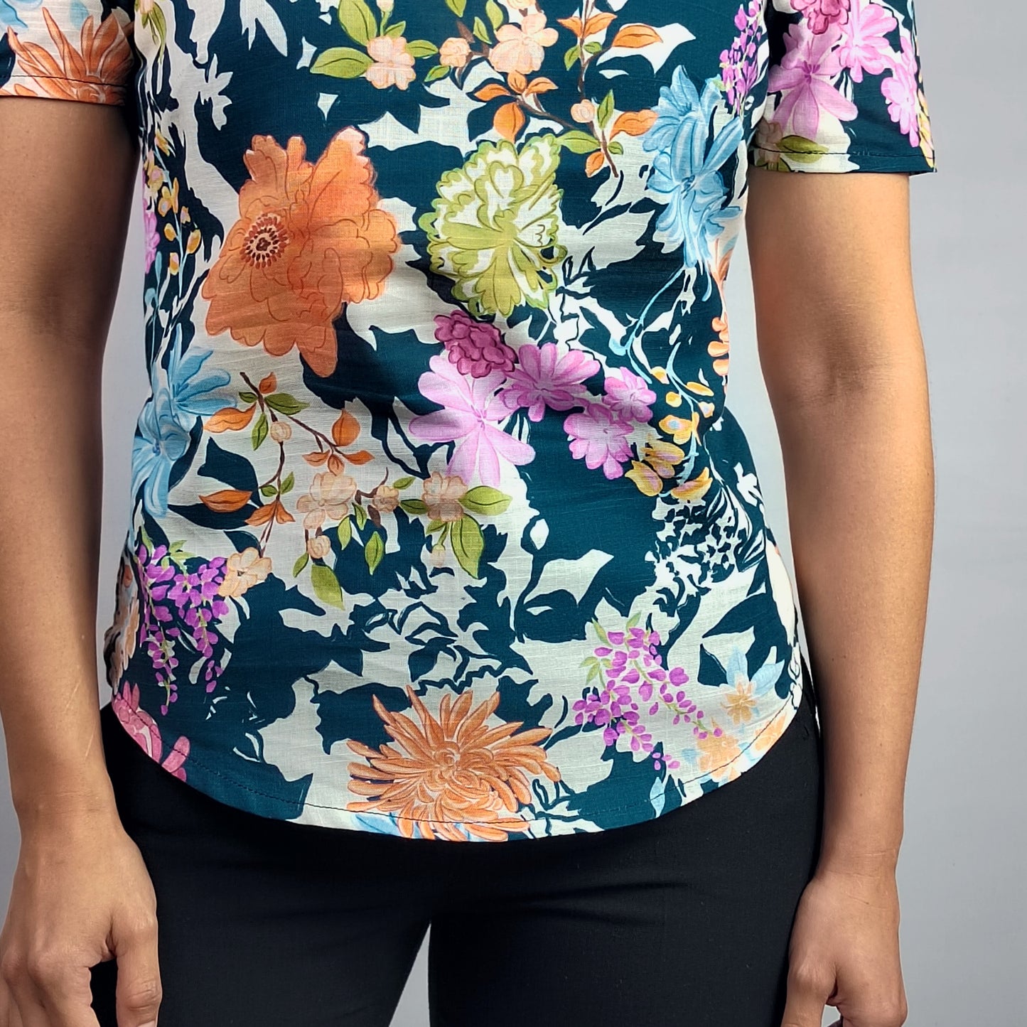 Blusa Floral Azul