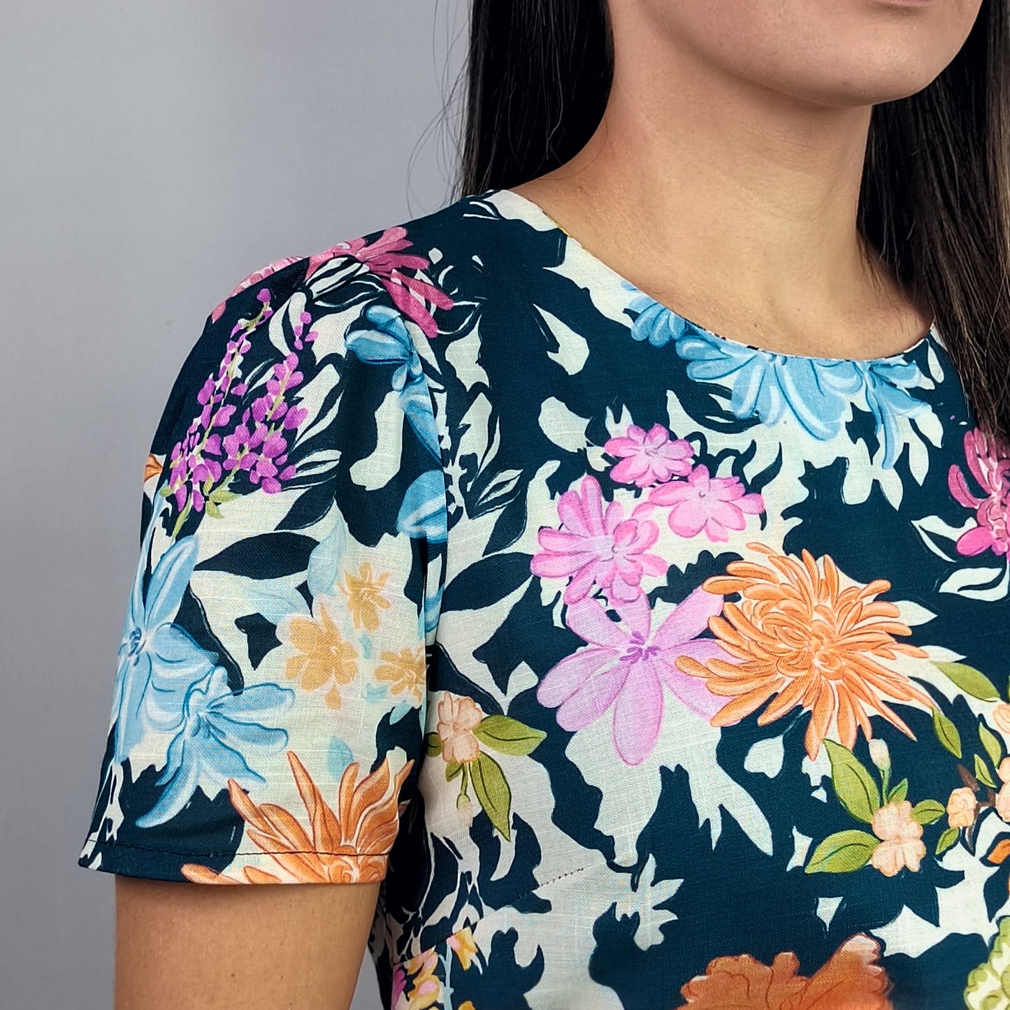 Blusa Floral Azul