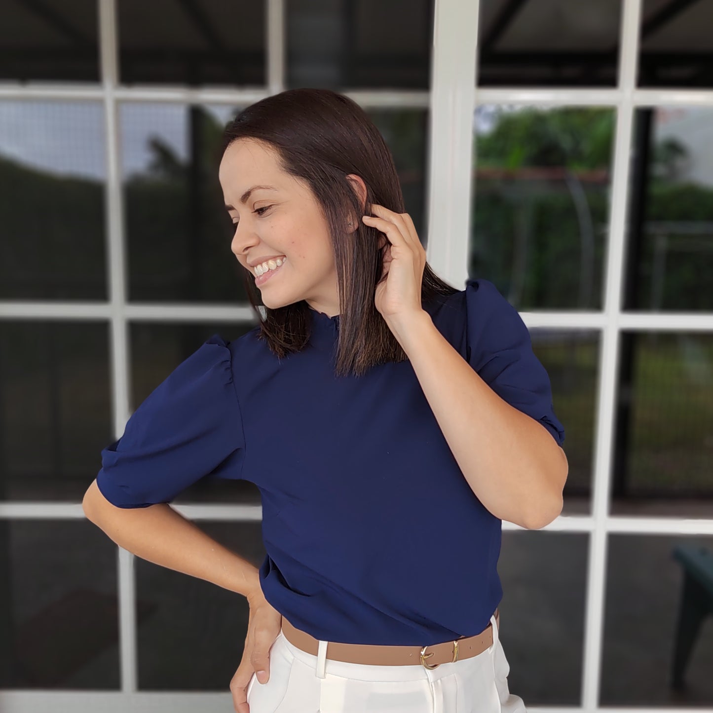 Blusa manga 2/4 Azul